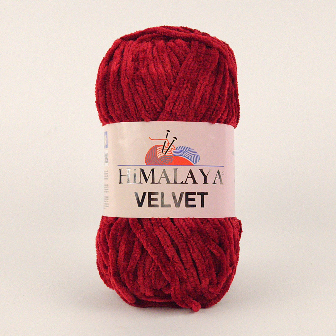 himalaya-velvet-chenille-yarn-90022-claret-red_1080x هيمالايا فيلفيت-نبيتي (90022) - الصورة 1